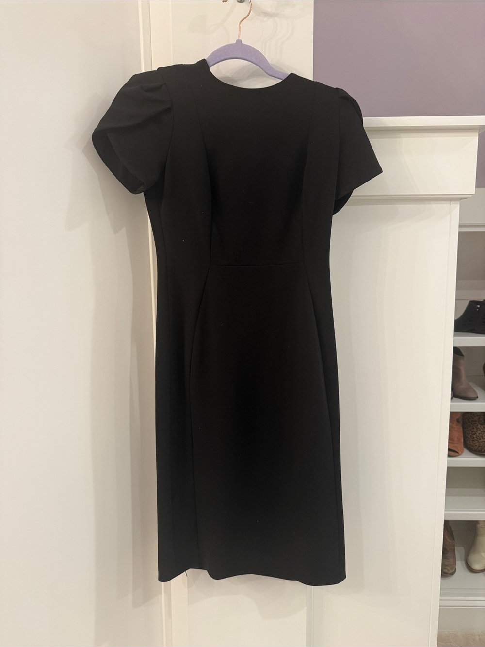 Calvin Klein Black Short-Sleeve Midi Dress